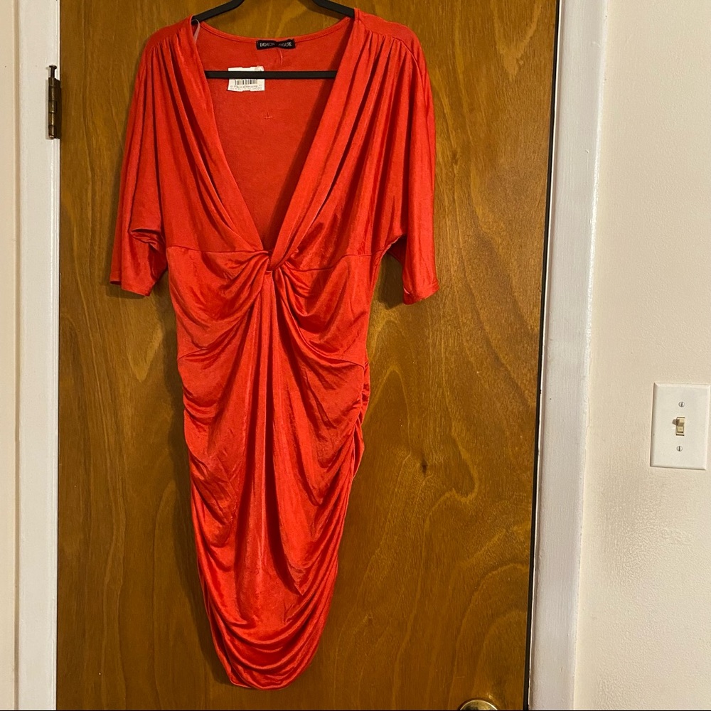 Fashion to Figure orange sexy dress size XL nwt - Picture 3 of 9